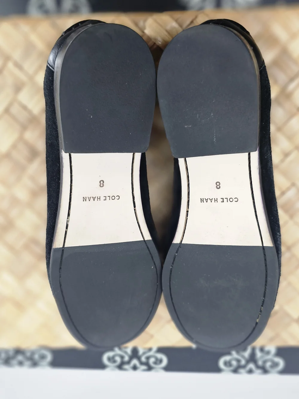 Cole Haan Penny Loafers Black Suede Size 8